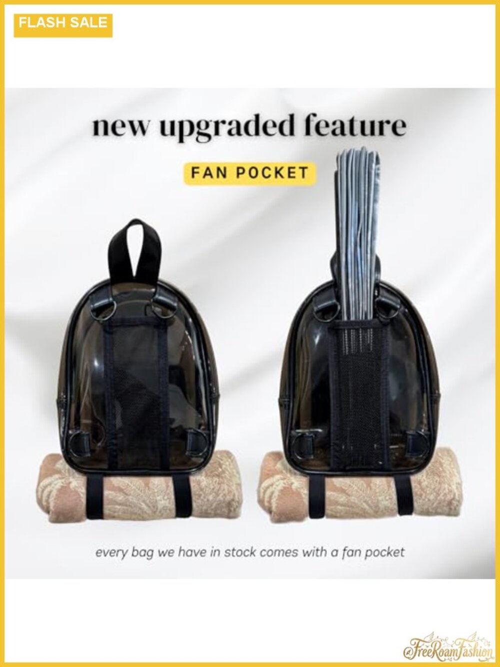 Clear Mini Backpack Anti-Theft Stadium Approved Rave Concert Essentials - Picture 6 of 6